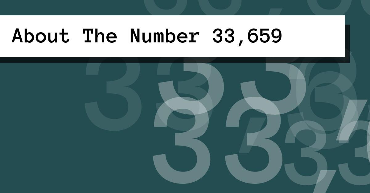 About The Number 33,659