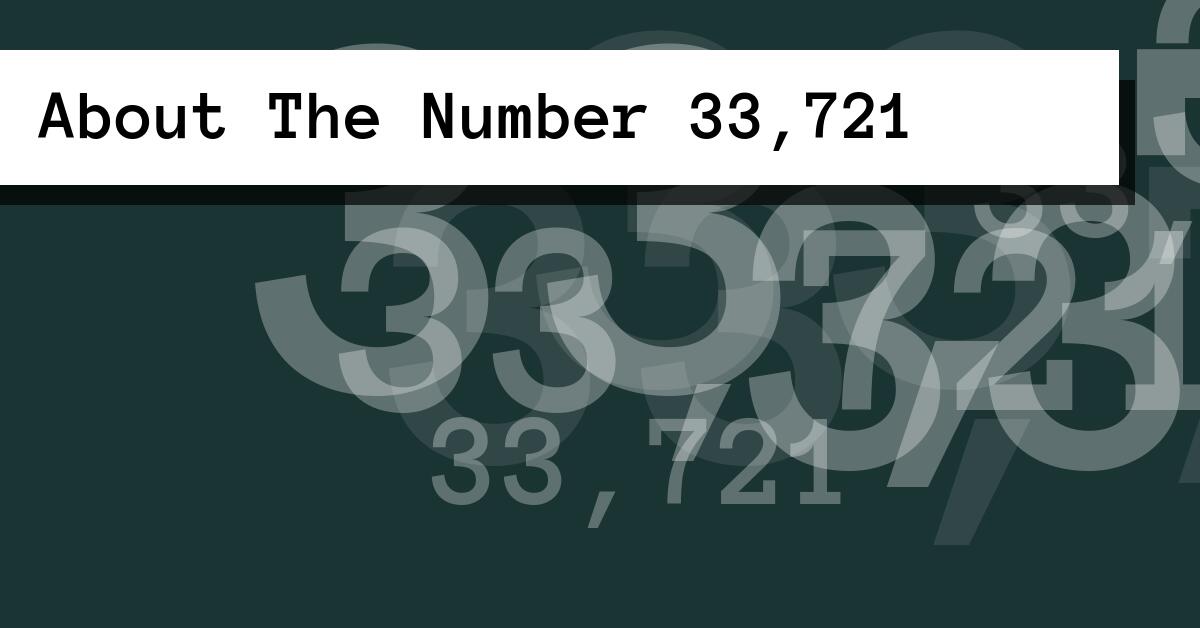 About The Number 33,721