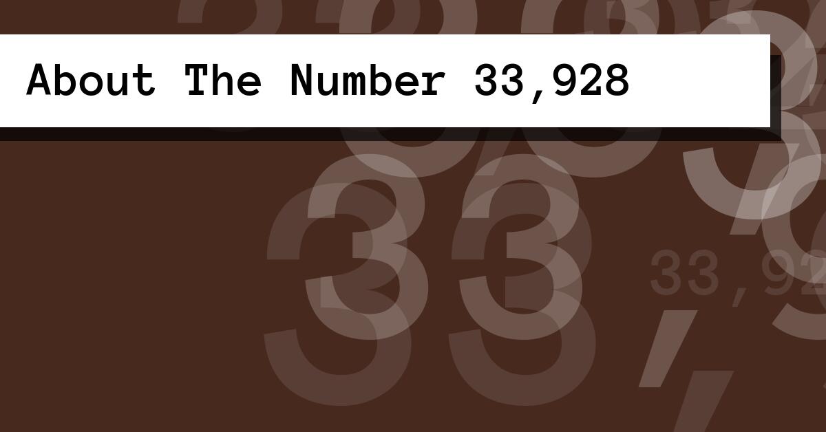 About The Number 33,928