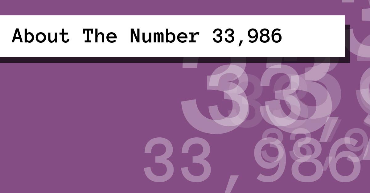 About The Number 33,986