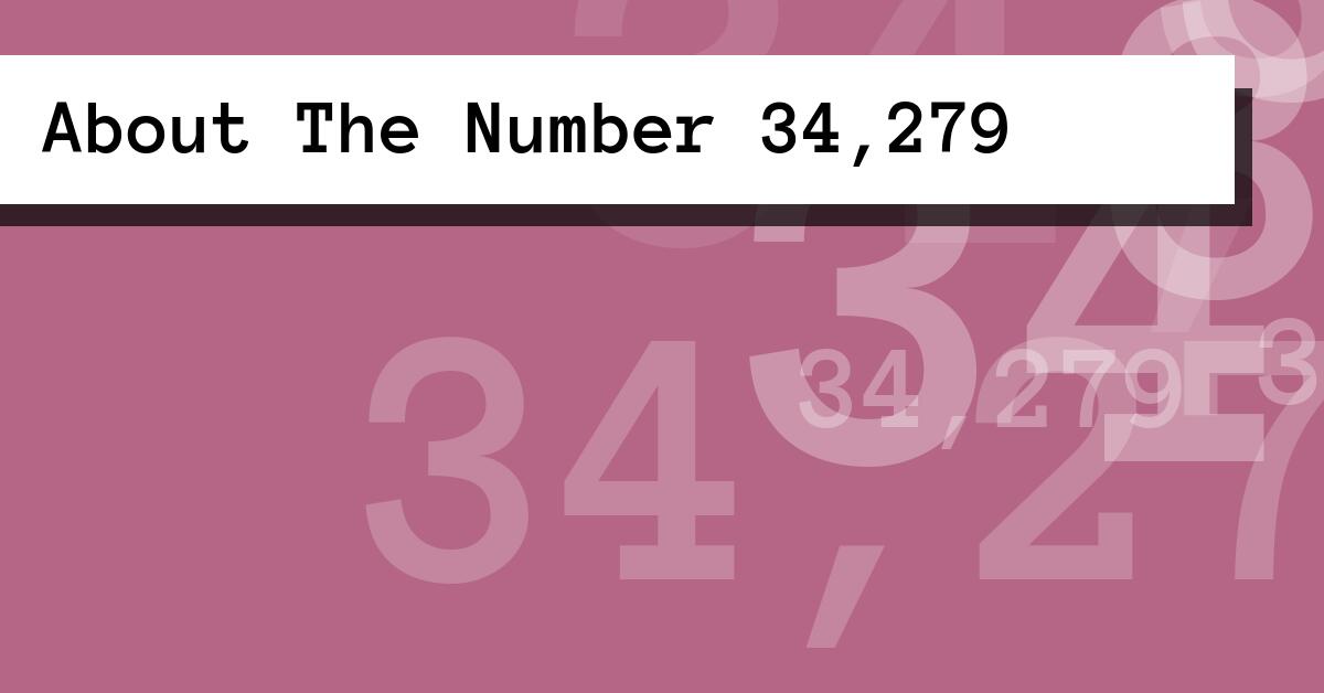 About The Number 34,279