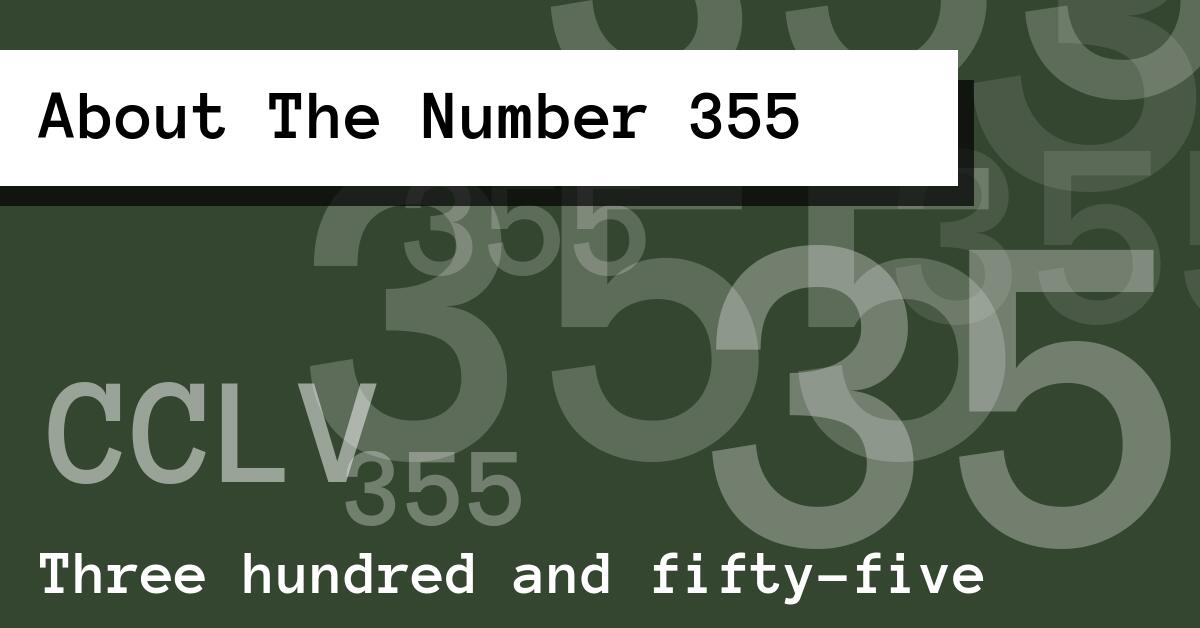 About The Number 355