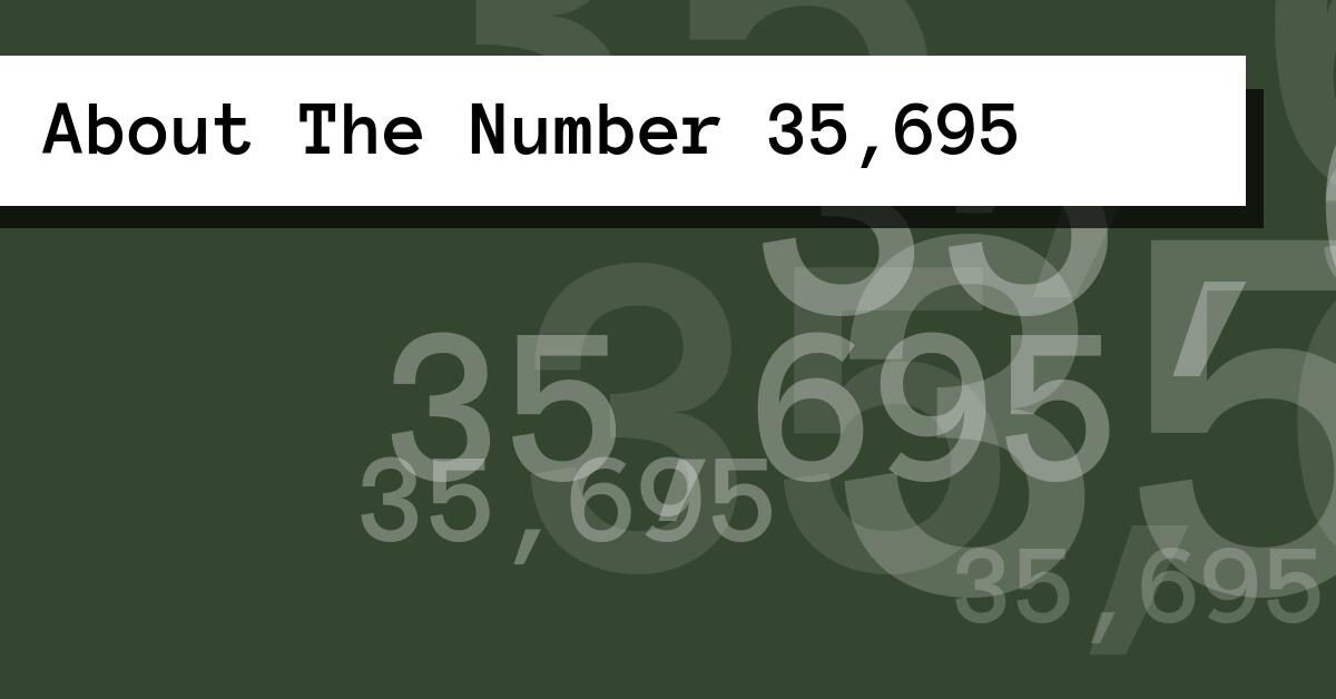 About The Number 35,695