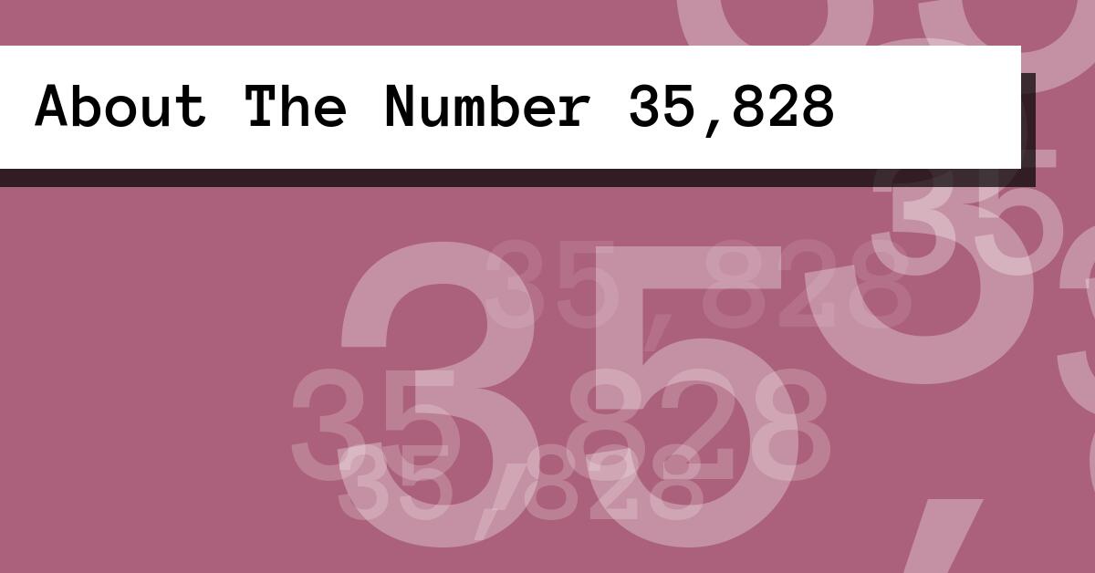 About The Number 35,828