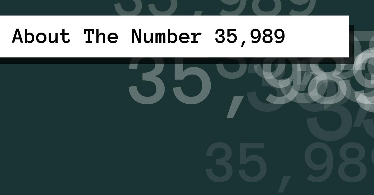 About The Number 35,989