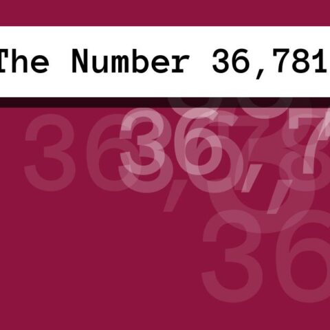 About The Number 36,781