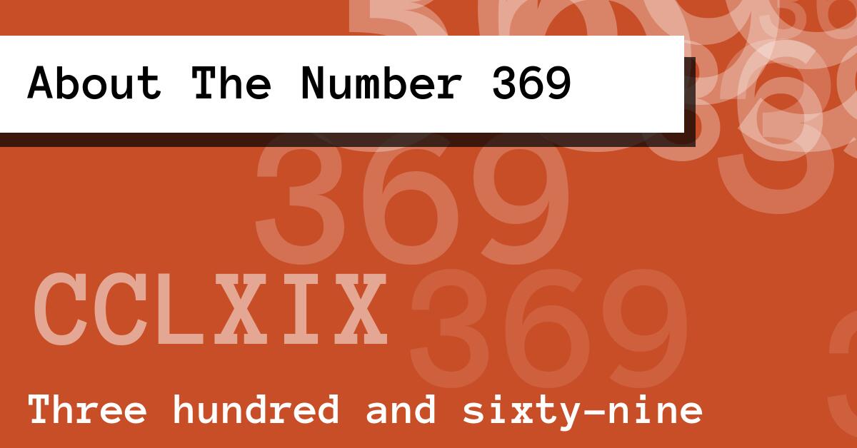 About The Number 369