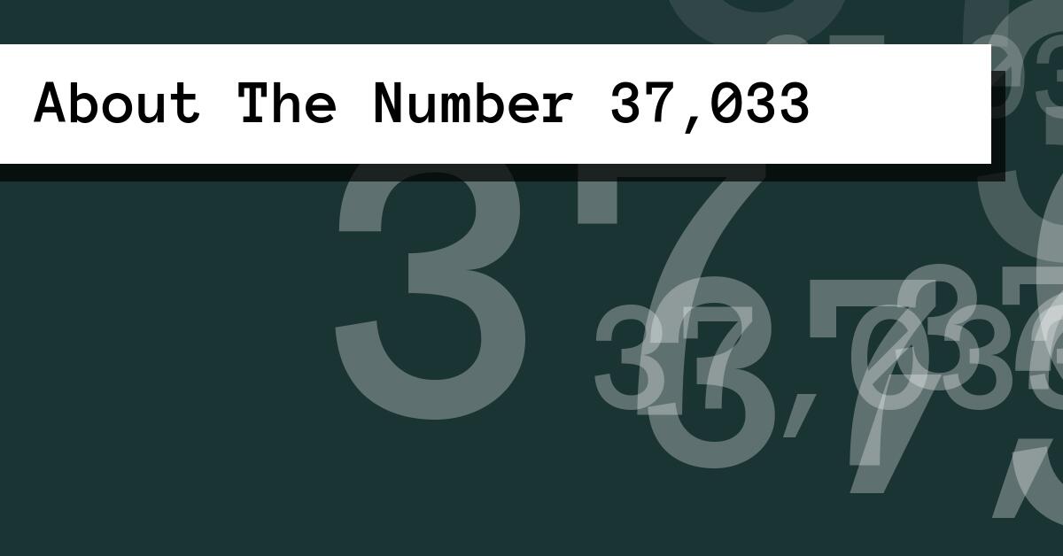 About The Number 37,033