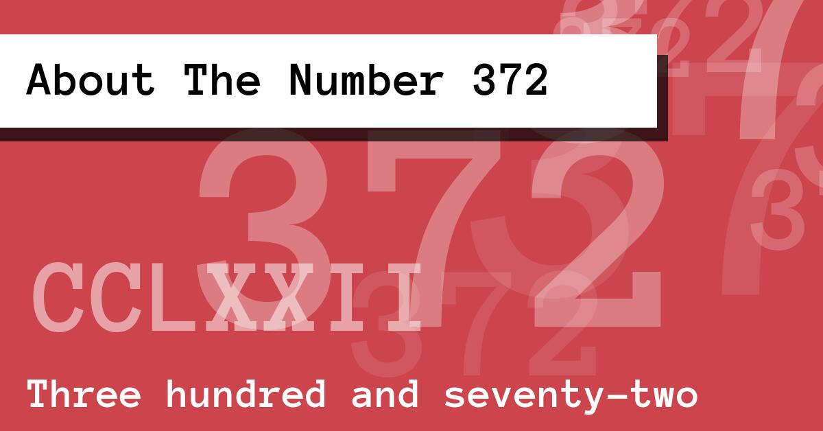 About The Number 372