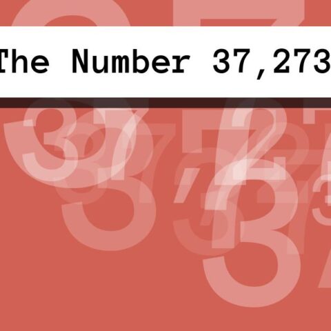 About The Number 37,273