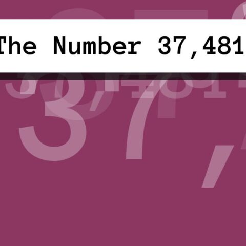 About The Number 37,481