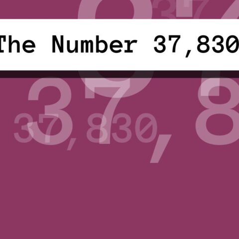 About The Number 37,830