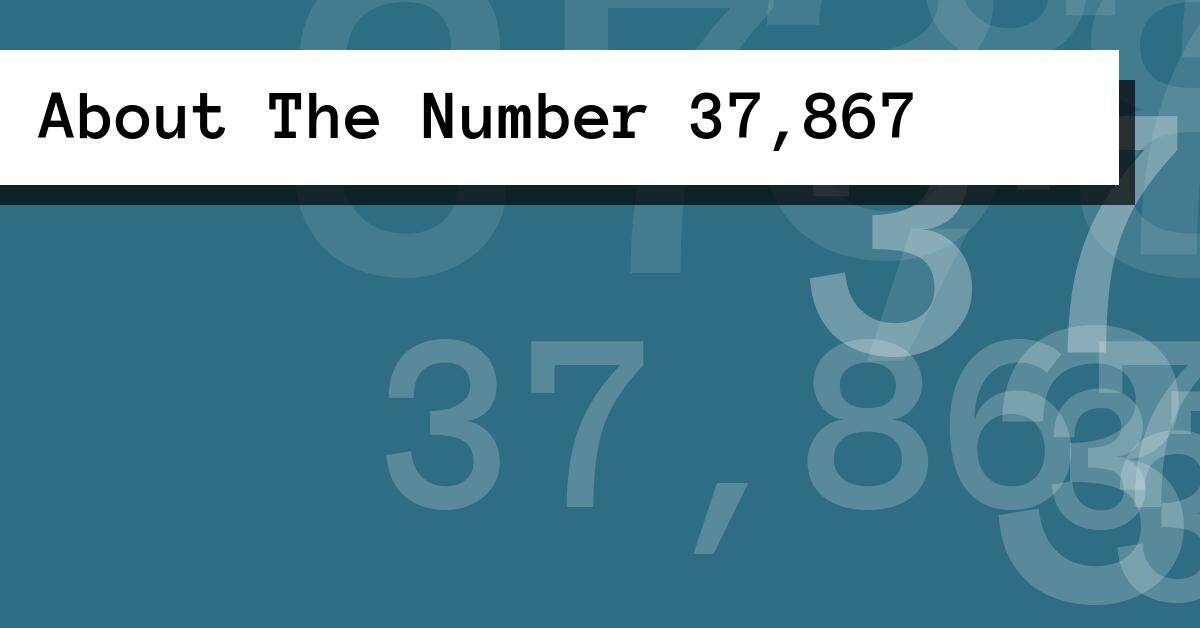 About The Number 37,867