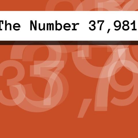 About The Number 37,981