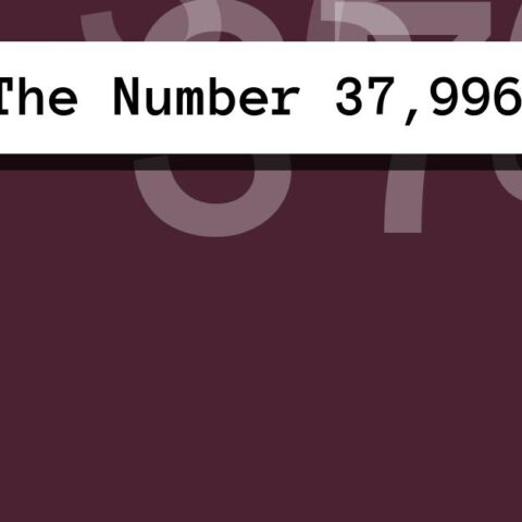 About The Number 37,996