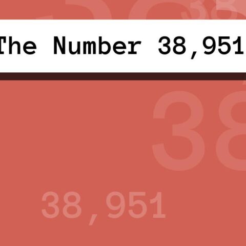 About The Number 38,951