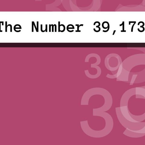 About The Number 39,173