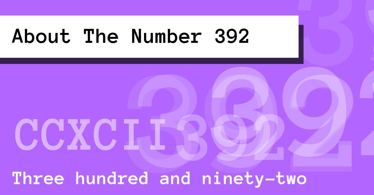 About The Number 392