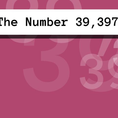 About The Number 39,397