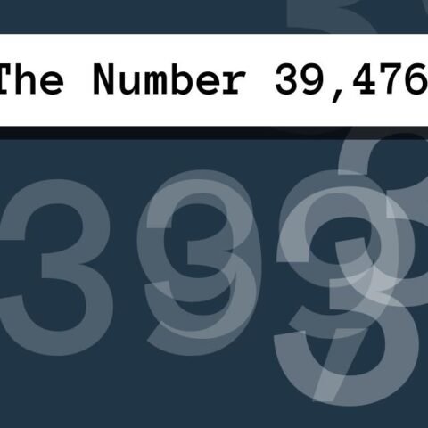 About The Number 39,476