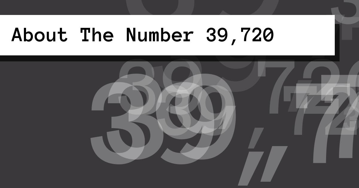 About The Number 39,720