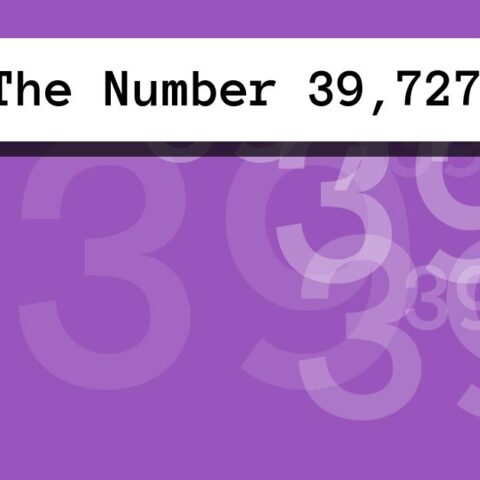 About The Number 39,727