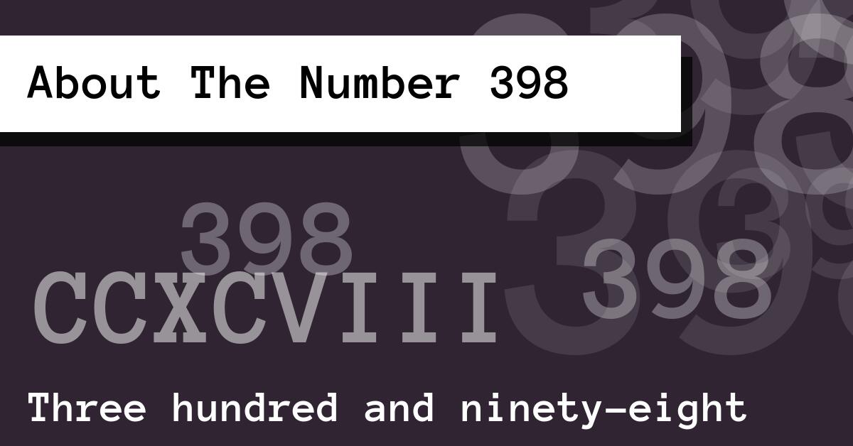 About The Number 398