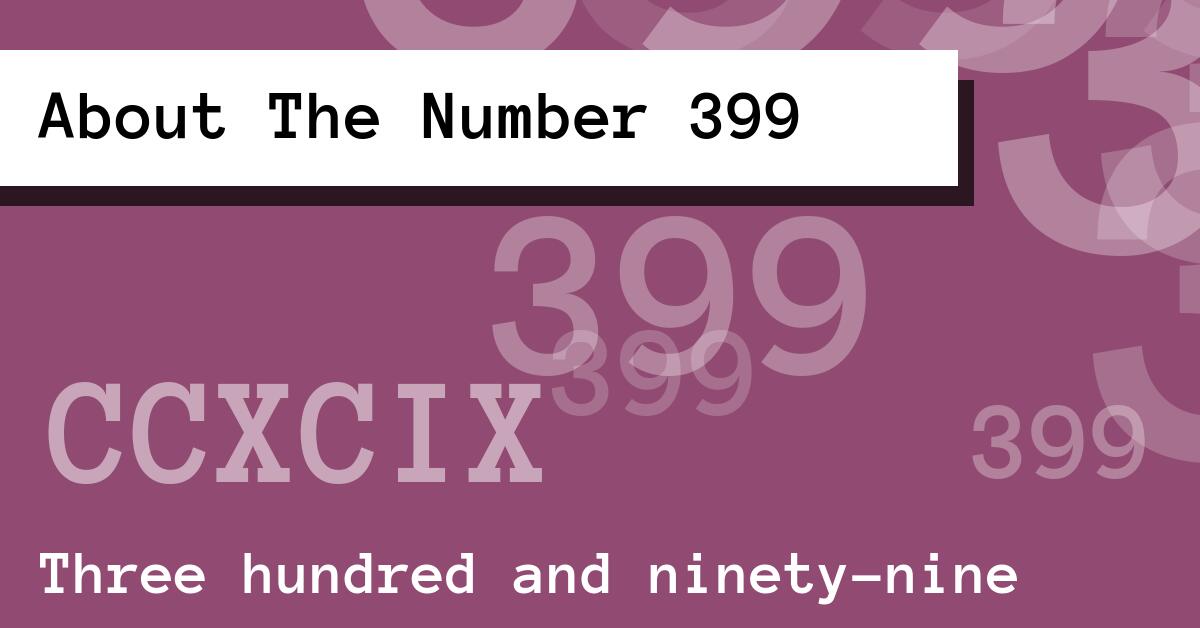 About The Number 399