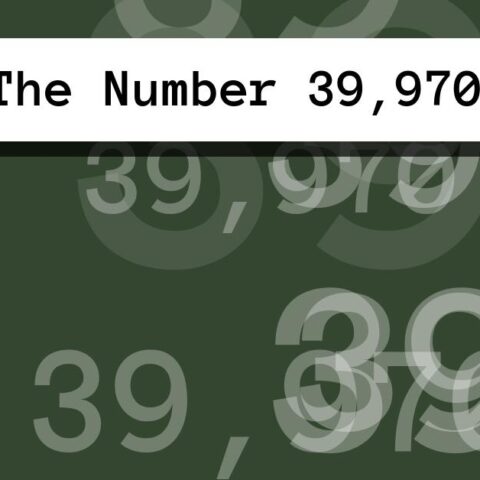 About The Number 39,970