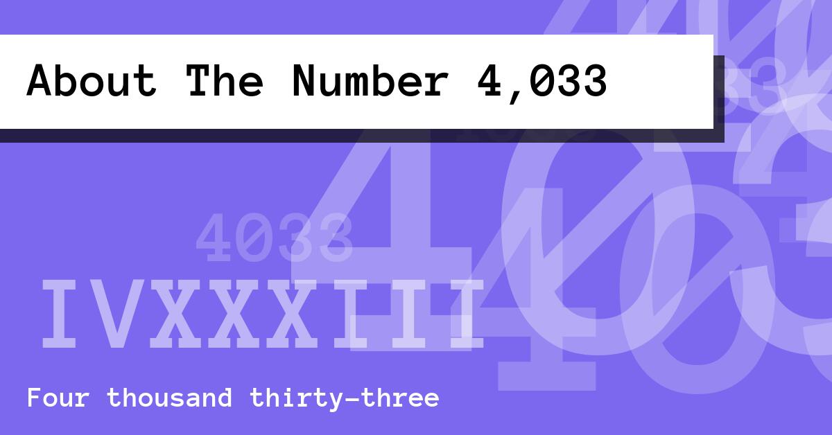About The Number 4,033