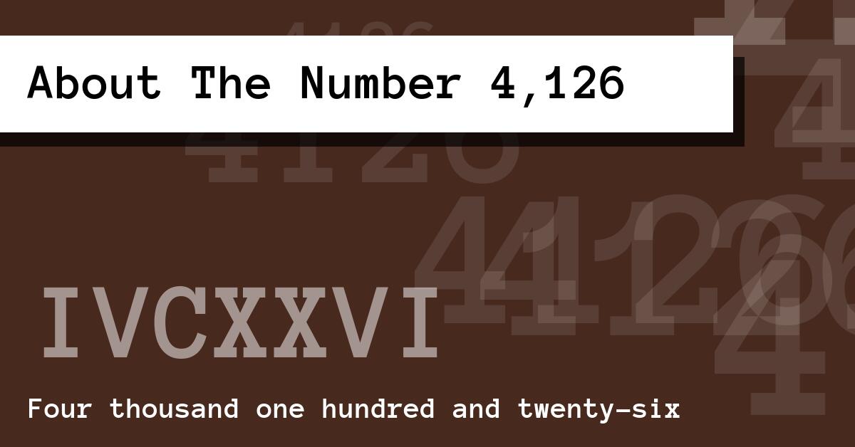 About The Number 4,126