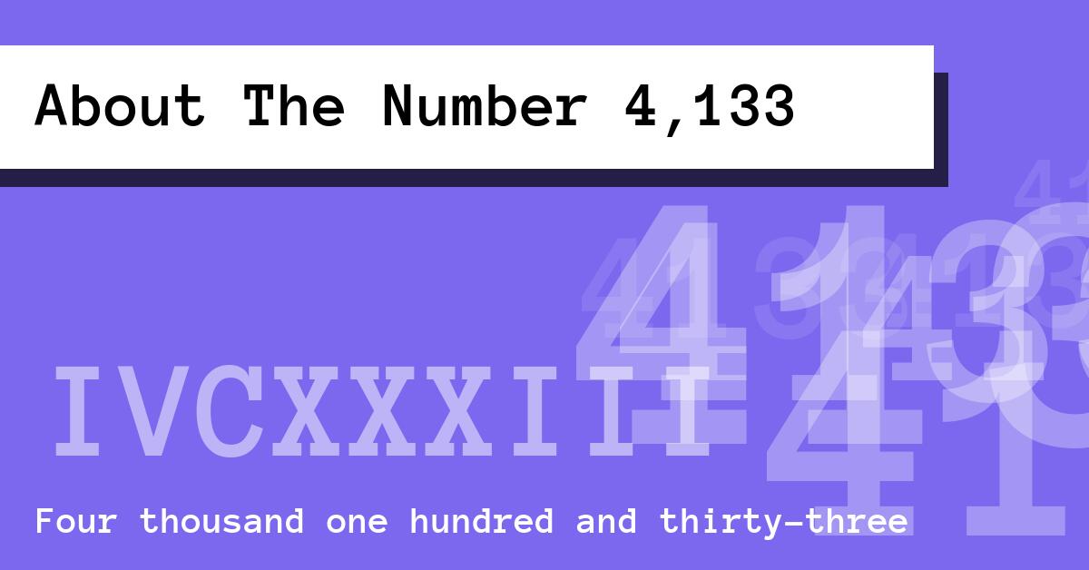 About The Number 4,133