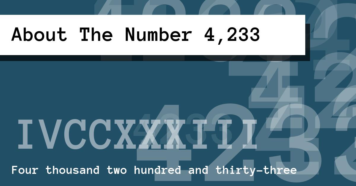 About The Number 4,233