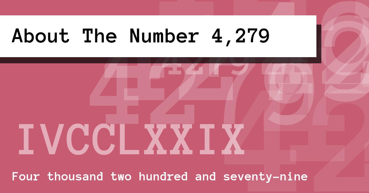 About The Number 4,279