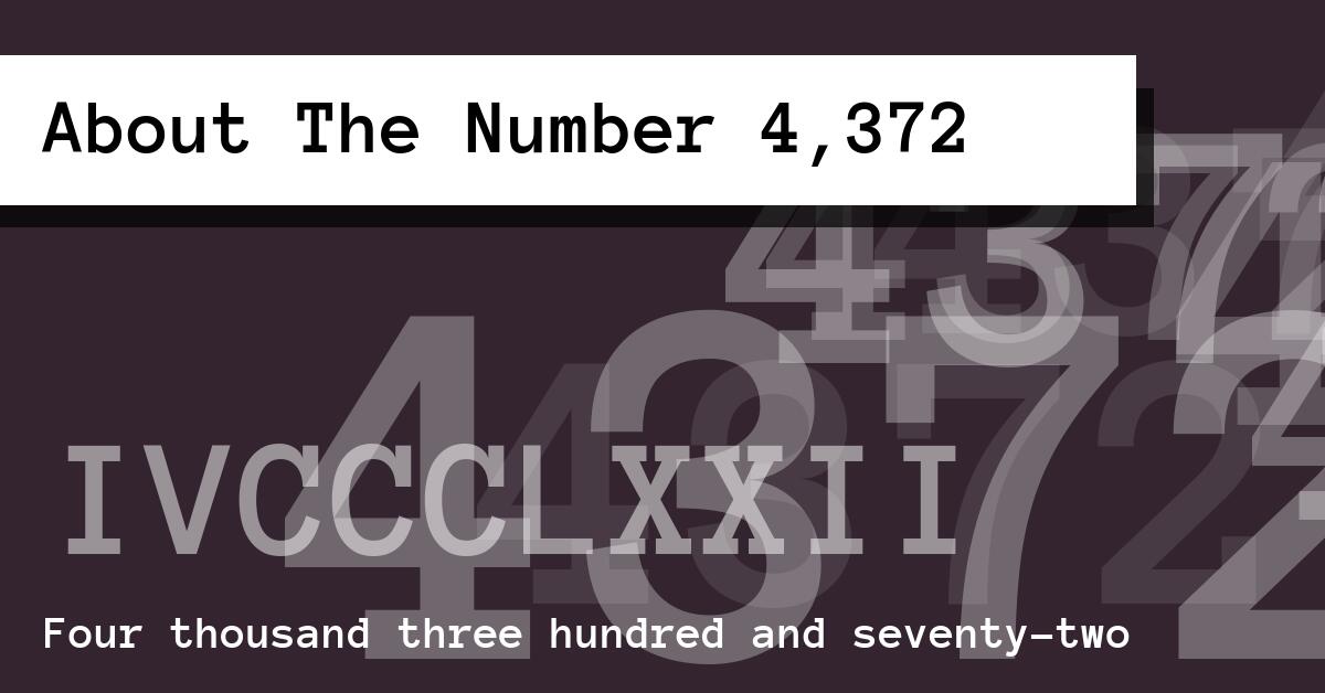 About The Number 4,372