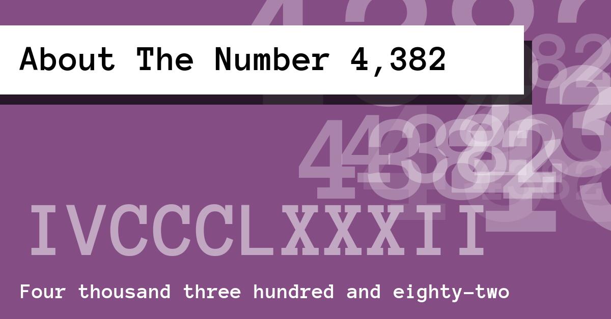 About The Number 4,382