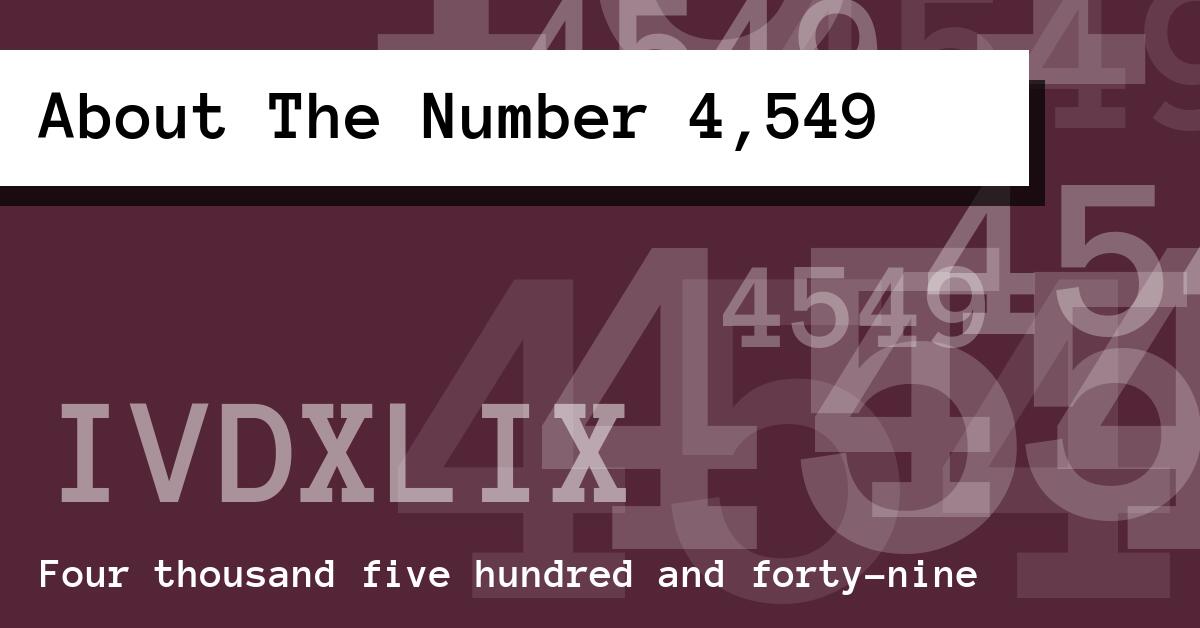 About The Number 4,549