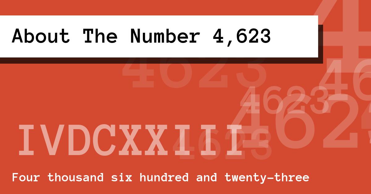 About The Number 4,623