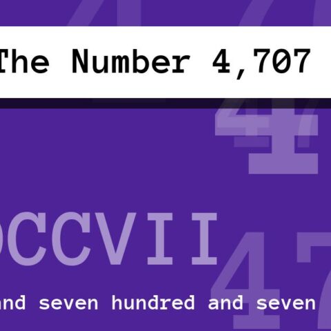 About The Number 4,707