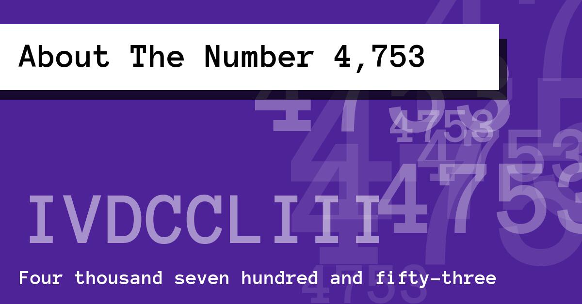 About The Number 4,753