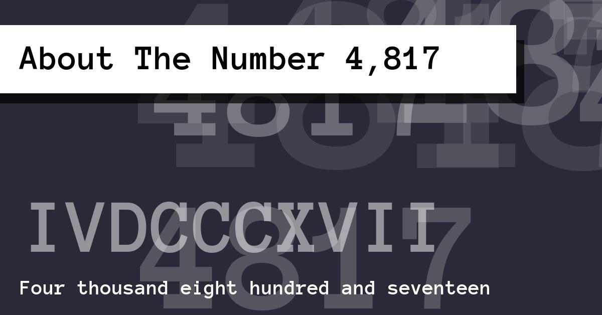 About The Number 4,817