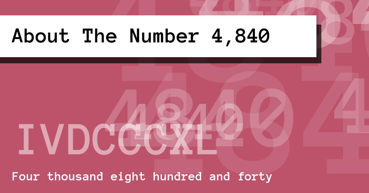About The Number 4,840