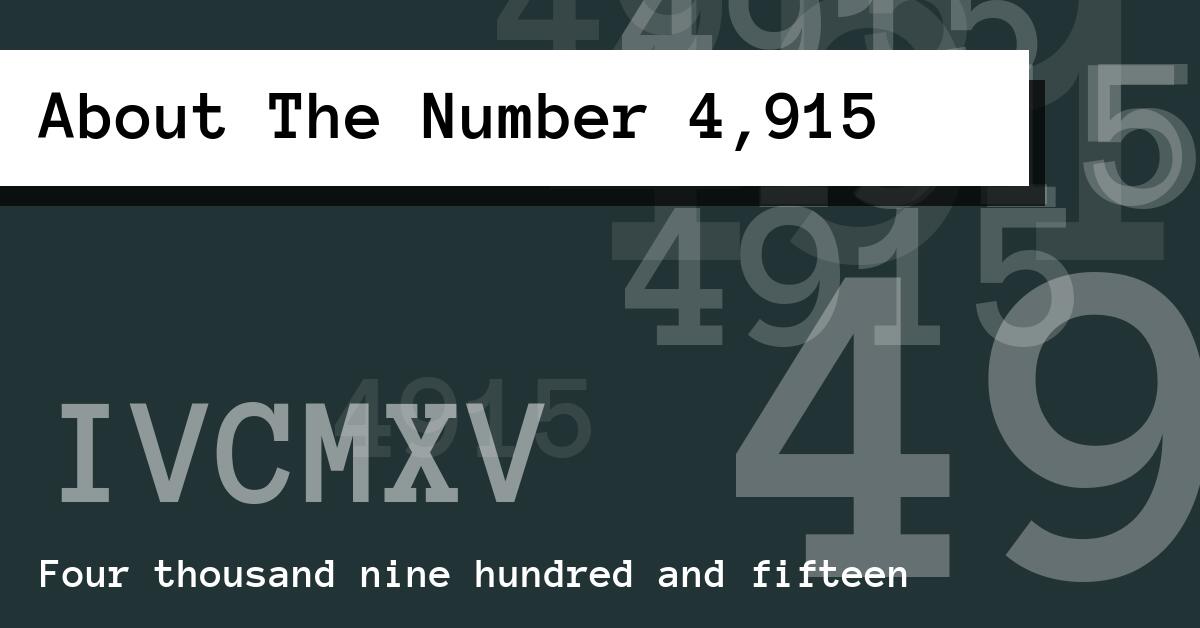 About The Number 4,915