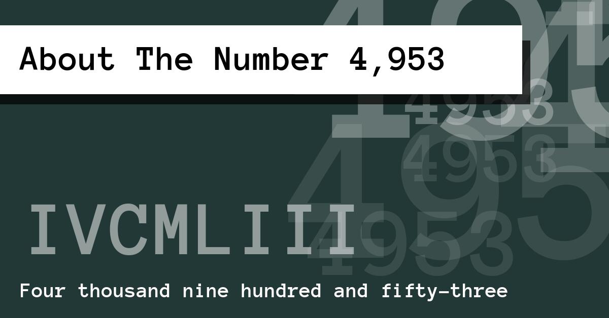About The Number 4,953