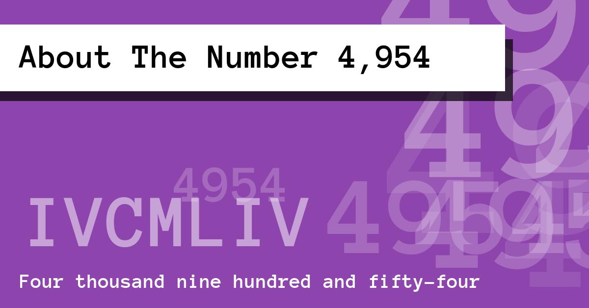 About The Number 4,954