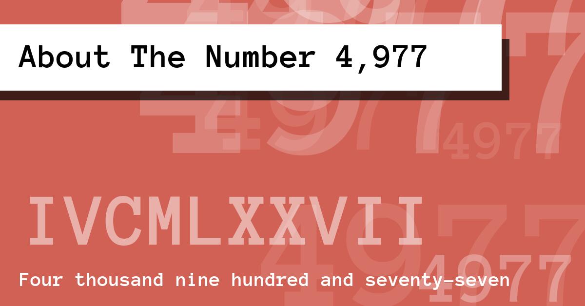 About The Number 4,977