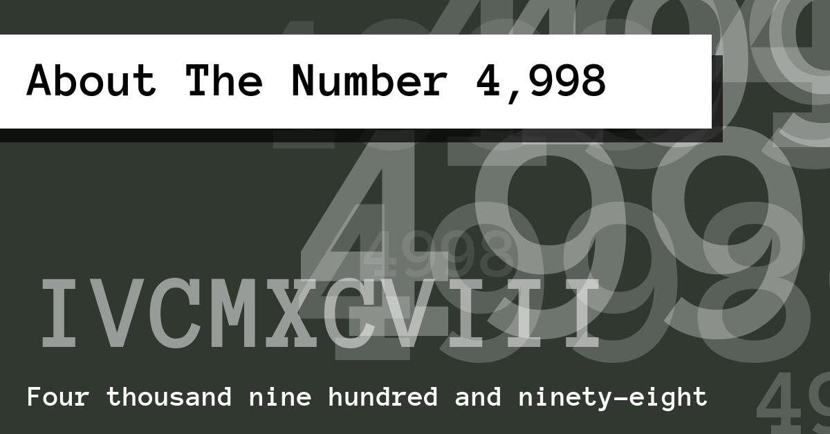 About The Number 4,998