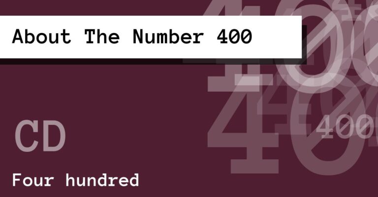 About The Number 400