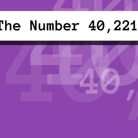 About The Number 40,221