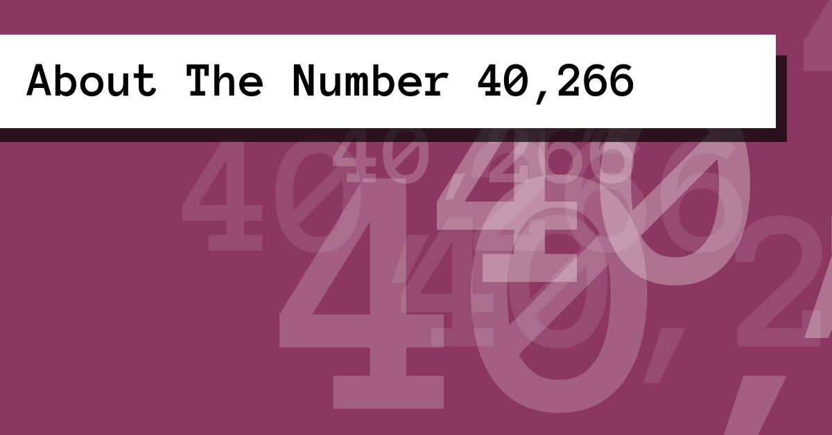 About The Number 40,266